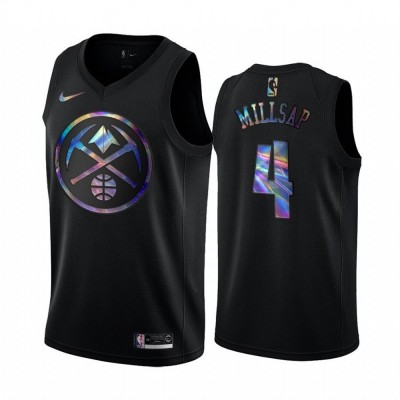 Nike Denver Nuggets #4 Paul Millsap Men's Iridescent Holographic Collection NBA Jersey - Black Men's